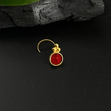 Auspicious Red Nose Pin (gold plated)